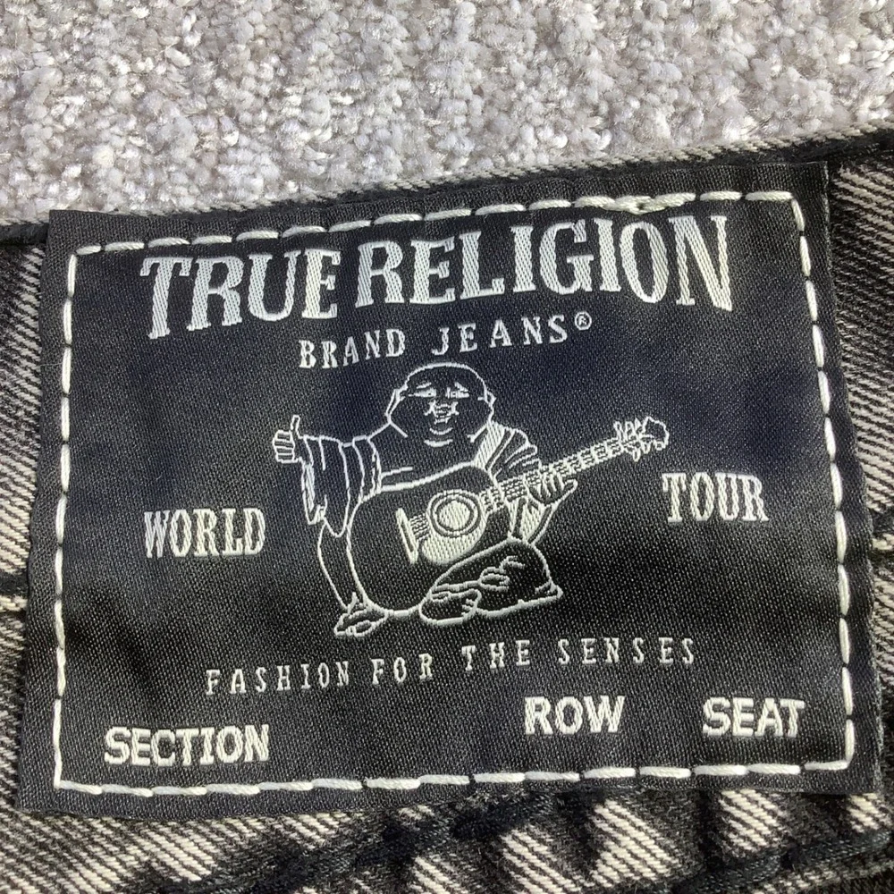 True Religion Vinny Super T Flap‎ Ultra Baggy Jeans Acid Wash Mens 32 x 32 NWT
